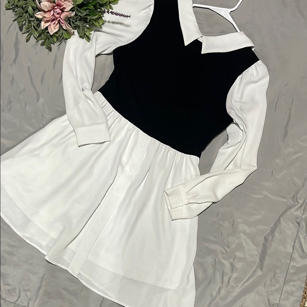 Elegant Black and White Women's Dress